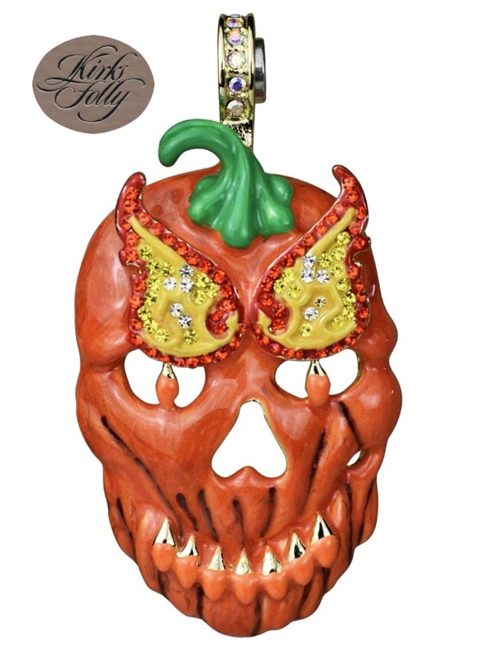 𝑲𝒊𝒓𝒌𝒔 𝑭𝒐𝒍𝒍𝒚 𝐁𝐔𝐑𝐍𝐈𝐍𝐆 𝐌𝐀𝐍 Pumpkin Magnetic Enhancer (Goldtone)